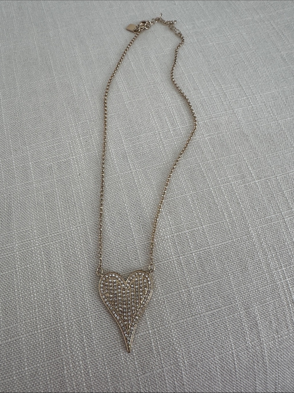 Gold Heart Pendant Necklace with Crystal Accents - Picture 4 of 4